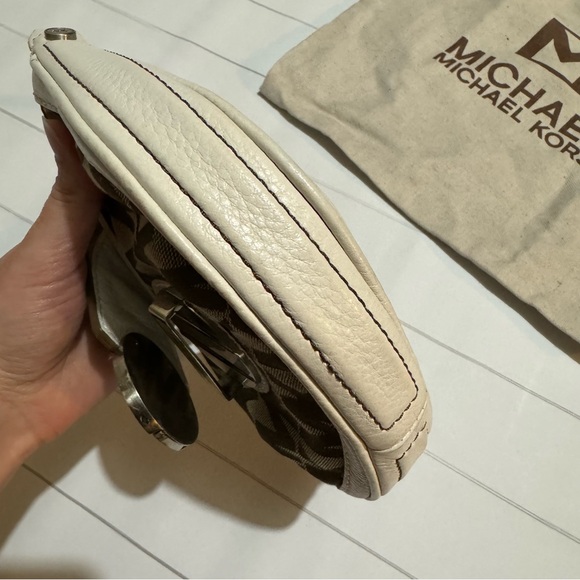 Michael Kors Brown White Monogram Leather Micro Mini Y2K Shoulder Bag - Picture 8 of 12